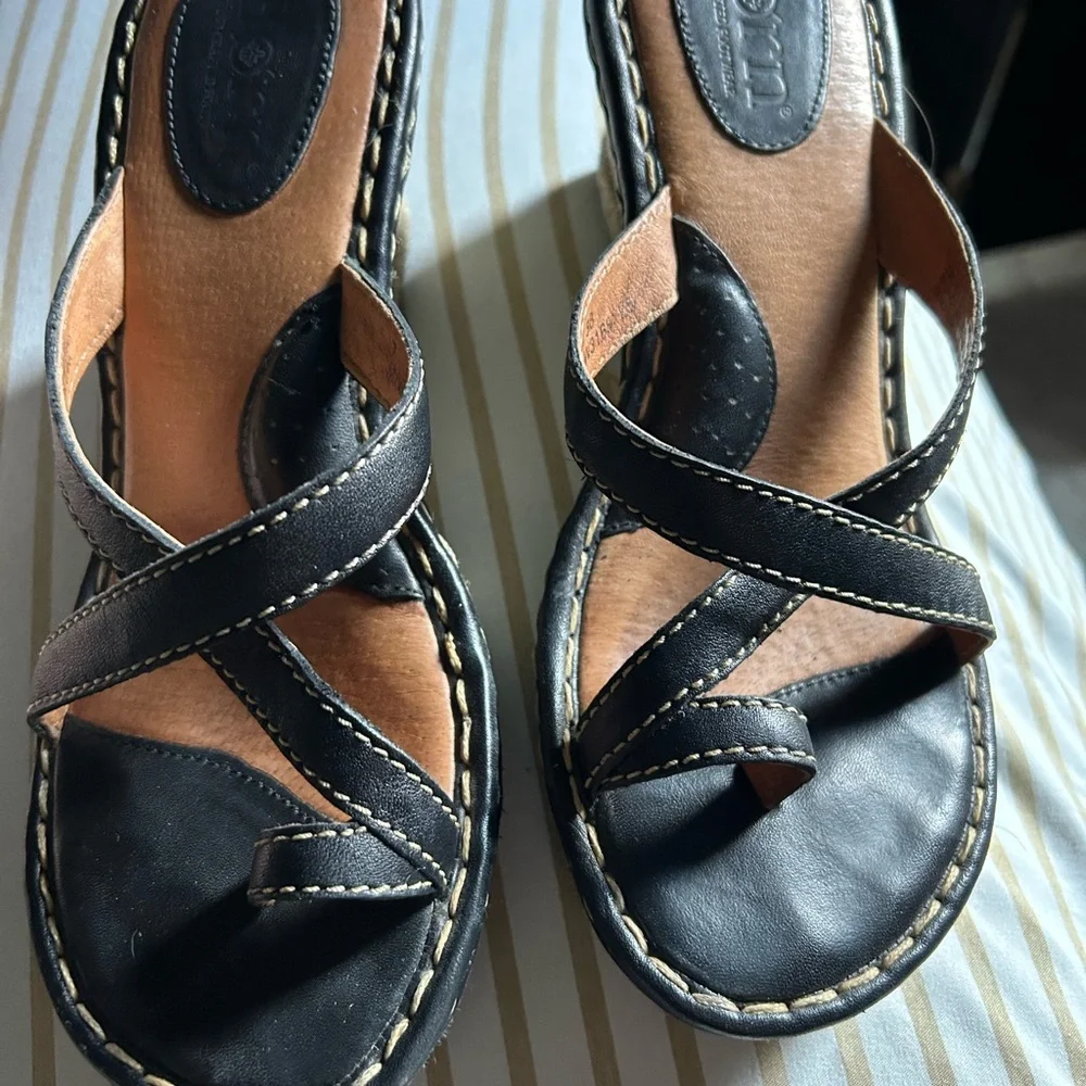 Born Dark Brown Leather Sandals